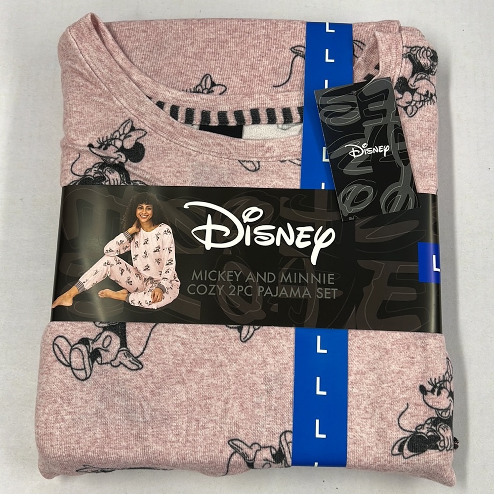 NEW - Womens Disney Cozy 2 PC Pajama Set - Mickey and Minnie